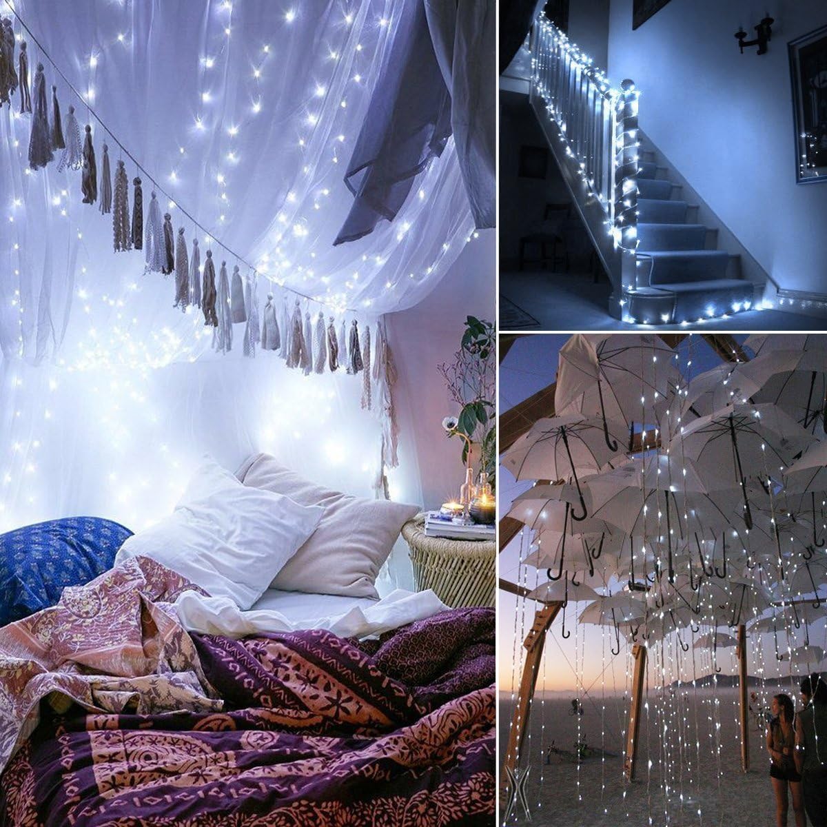ANJAYLIA Fairy Lights, 4 Pack String Lights 10ft 30 LED Twinkle Lights for Wedding, Bedroom, Party, Christmas, White