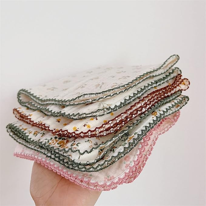 BuLuTu Softer Highly Absorbent Cleaning Cloths Oil Washable Reusable Cleaning Window Gifts,100% Cotton Cleaning Rags with Fresh Floral Pattern for Home and Kitchen Bar Mops Towels