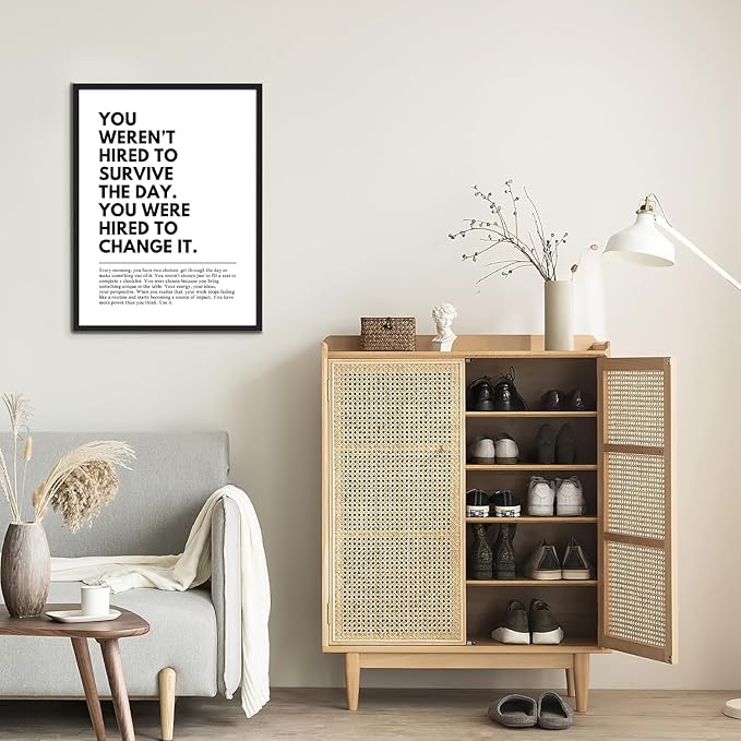 You Were Hired to Change It Motivational Wall Art Empowering Quote canvas wall decoration pictures Inspirational Poster Prints for Office Desk Classroom Home Decor Unframed