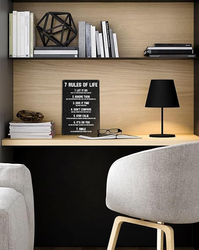 ALKB Inspirational Dorm Decor Metal Sign 8x12 Inch, Motivational Wall Art with Positive Quotes for Teen Boys Girls, Wall Decor for Bedroom Classroom Gym