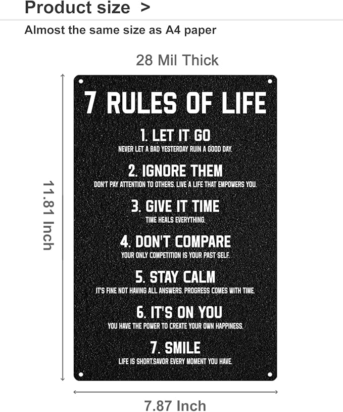 ALKB Inspirational Dorm Decor Metal Sign 8x12 Inch, Motivational Wall Art with Positive Quotes for Teen Boys Girls, Wall Decor for Bedroom Classroom Gym