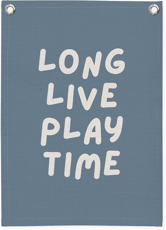 Playroom Wall Decor,Navy Blue Play Room Canvas Banner,Kids Boy Decor Hanging Banner for Nursery,Toddler,Playroom18x25 Inch