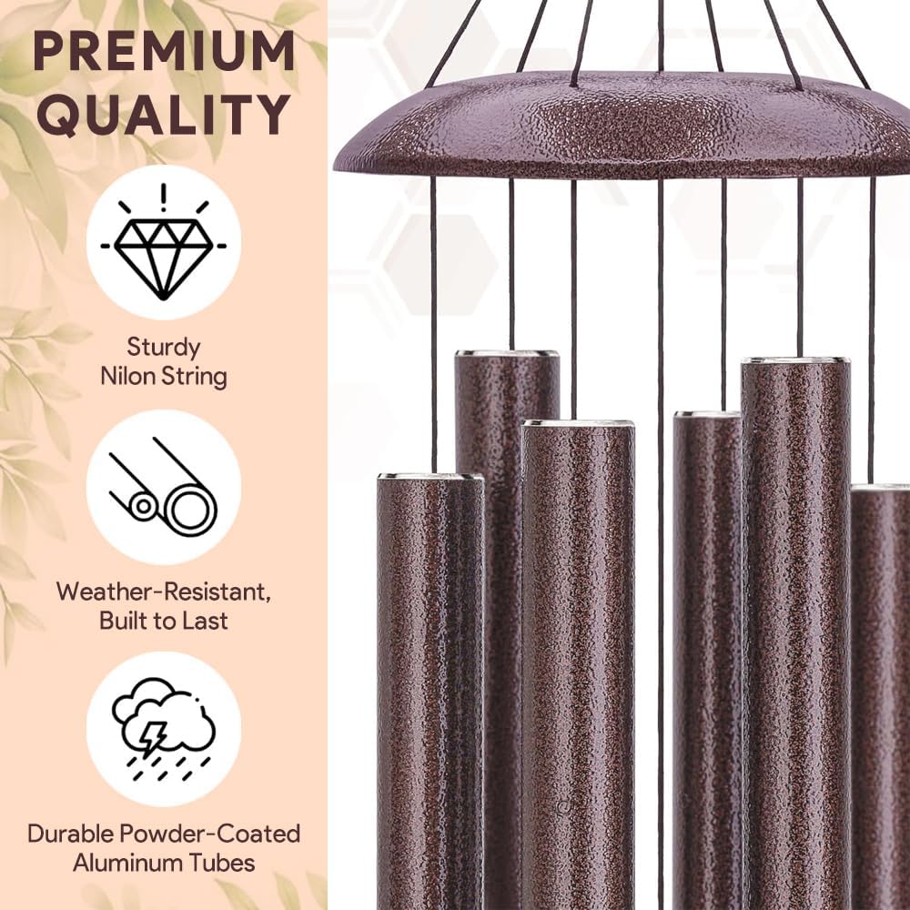 Personalized Wind Chimes, Blue Butterfly Sympathy Wind Chime, in Loving Memory for Loss of Loved Dad/Mom, Metal Large Memorial Condolences Gifts, 36inch Deep Tone Wind Chime