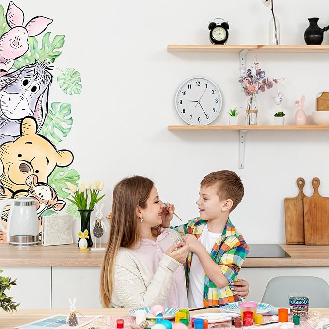 Winnie Wall Stickers for Kids, Winnie Character Wall Stickers, The Pooh Party Decorations, Winnie Removable Stickers for Baby Kids Nursery Children Room Bedroom Living Room Playroom Wall Decoration