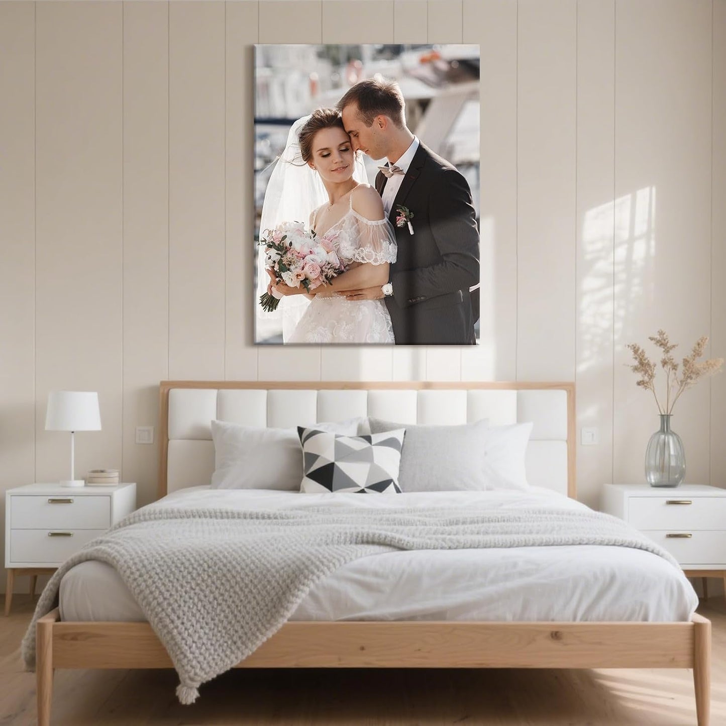 Personalized Custom Canvas Prints with Your Photos & Text, Customized Picture Print, Transform Own Images Into Framed Wall Art Digitally Printed Photo to Canvas, Keepsakes Gifts for Family 18x24’’