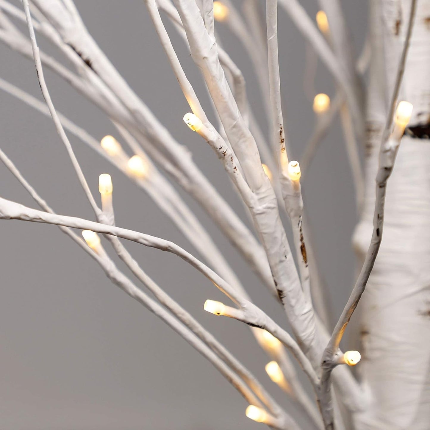 Twinkle Star 2-Pack 6 Feet 96 LED Lighted Birch Tree for Thanksgiving Decor Home Wedding Party Indoor Outdoor Christmas, Fall, Autumn Decoration, 2 Pack, Warm White