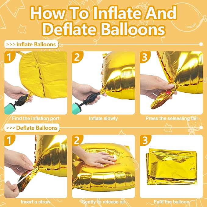 NISOCY 25PCS Gold Square Foil Balloons Wall Backdrop Metallic Double Sided Gold Christmas Balloons Tunnel Arch Kit for New Year Birthday Anniversary Graduation Party Decorations