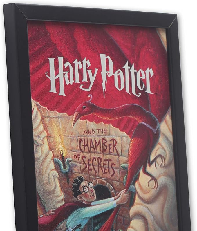 Harry Potter and the Chamber of Secrets Book Cover Framed Wood Wall Decor - Classic Harry Potter Wall Art for Home