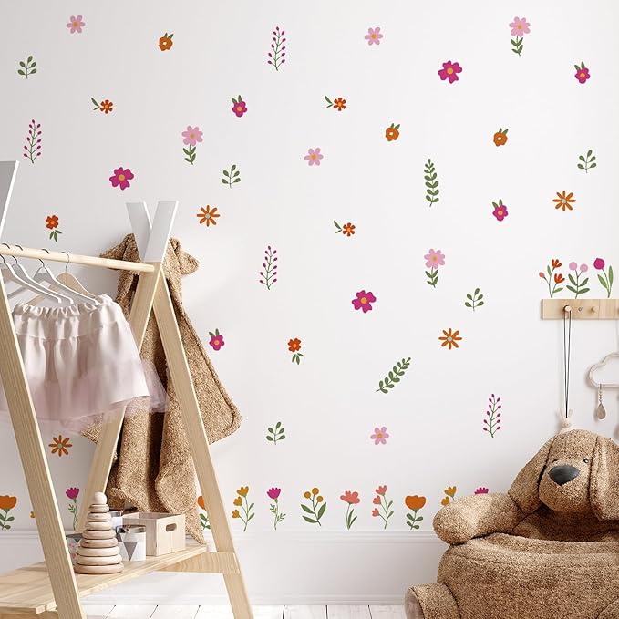 QUCHENG Boho Wall Stickers Girls Bedroom Removable Wall Decals Nursery Kids Room Decor Vinyl Murals DIY Cute Decorations 6 Sheets