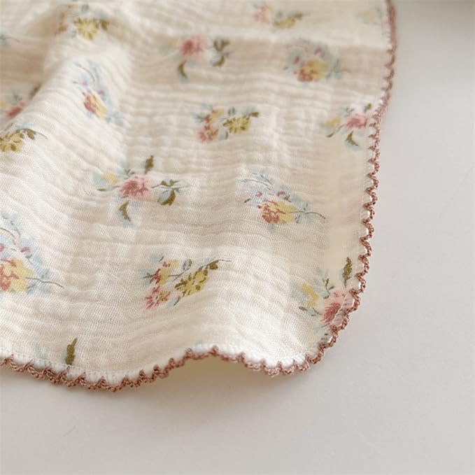 BuLuTu Reusable Cleaning Cloths 100% Cotton Muslin Dishcloths for Kitchen 4 Pack Sweet Floral Dish Towels Cellulose Sponge Cloths Non Scratch Towels No Odor,Super Absorbent Reusable Kitchen Dish Rags