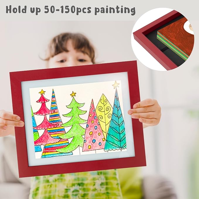 Golden State Art, 10x12.5 Kids Art Frames, Front-Opening Picture Frame Great for Kids Drawings, Artworks, Children Art Projects, Schoolwork, Home or Office (Red, Set of 2)