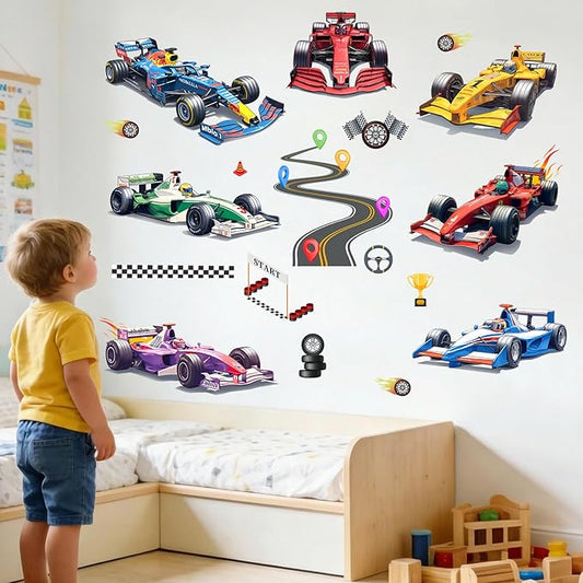 Construction Vehicle Wall Decals for Boys : Peel and Stick Easy Apply Vinyl Wall Stickers for Boys Room Kids Bedroom Decor Ages 1-12 Years