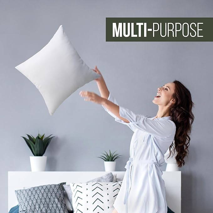 Utopia Bedding Throw Pillows (Set of 1, White) – 28 x 28 Inches Down Alternative Pillows for Bed, Sofa, and Couch - Fluffy Decorative Stuffer Pillow for Indoors & Outdoors