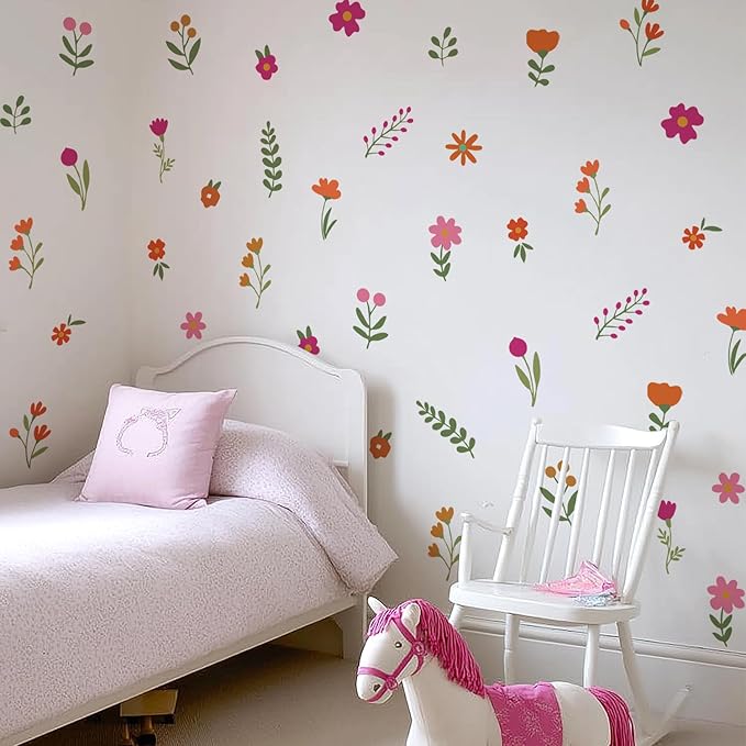 QUCHENG Boho Wall Stickers Girls Bedroom Removable Wall Decals Nursery Kids Room Decor Vinyl Murals DIY Cute Decorations 6 Sheets
