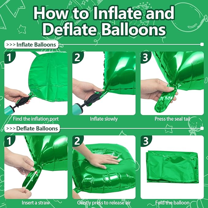 NISOCY 48PCS Green Square Foil Balloons Wall Backdrop Double Sided Green Christmas Balloons Tunnel Arch Kit for Baby Shower Birthday Anniversary Summer Party Decoration