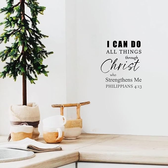 iinuu Bible Verse Wall Stickers Set, 7 Inspirational Scripture Wall Decals with Faith & Blessing Quotes, Christian Wall Art for Home, Bedroom, Nursery, Office or Church Decor