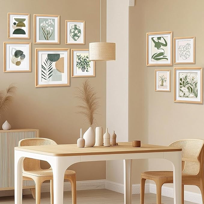 JJY 12 Pcs Sage Green Eclectic Wall Art Prints Decor -Abstract Herbaceous Flowers Plants Prints Eclectic Wall Decor -Classic Art Prints Funky Maximalist Poster for Aesthetic for Home Bedroom (Unframed)