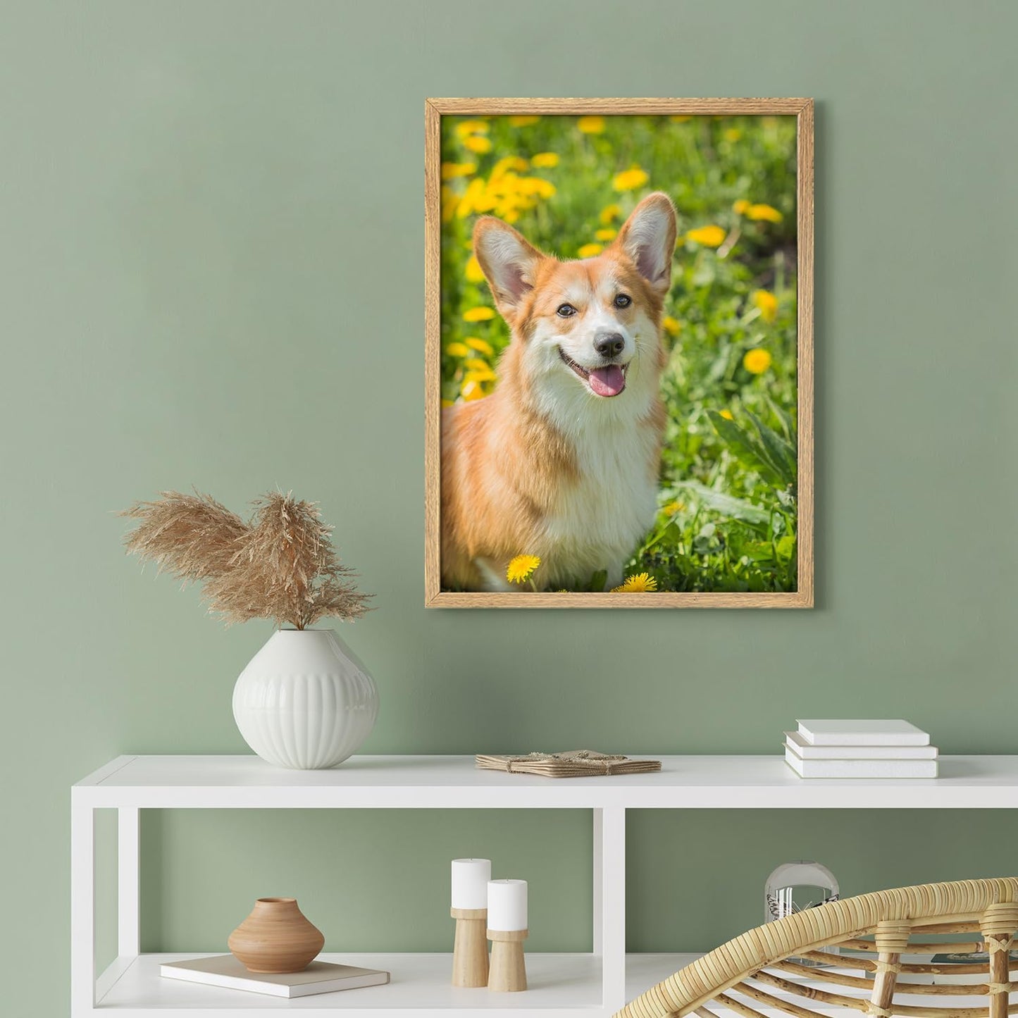 NWT Custom Framed Poster Prints with Your Any Photos, Personalized Canvas Pictures for Wall to Print Framed - 12"x16" Natural