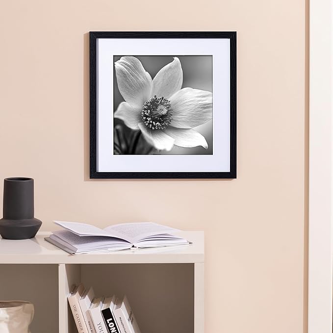 eletecpro 16x16 Picture Frames Set of 9 Classic Gallery Wall Frame Set, Displays 12x12 or 16x16 without Mat, Black Picture Frames Collage Wall Decor, Big Frames for Home Decor