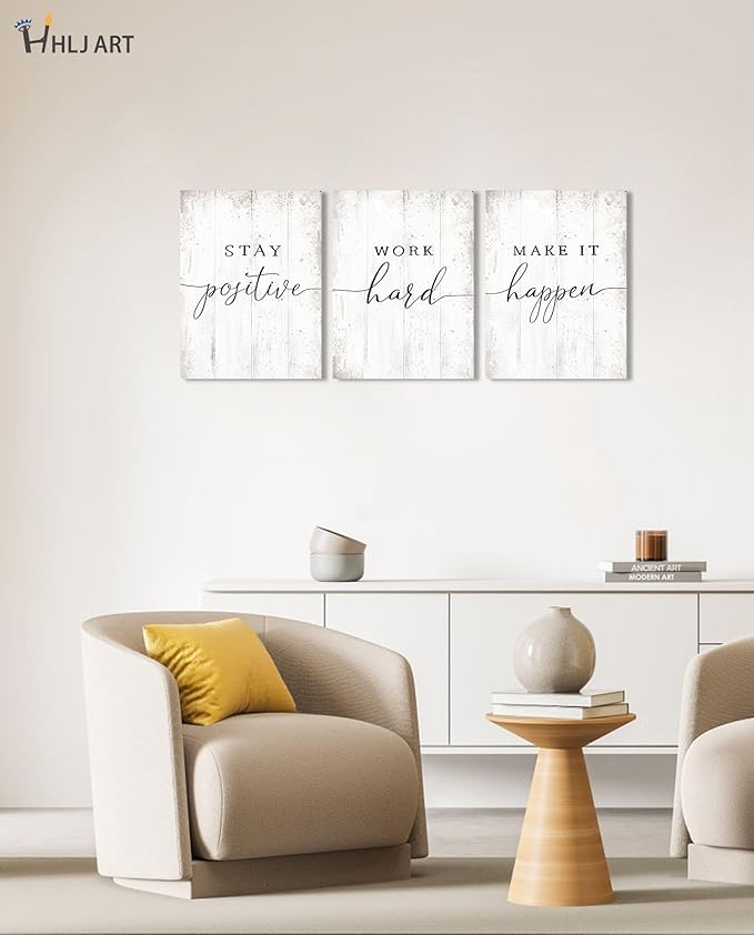 Inspirational Quotes Office Wall Art: Motivational Poster Positive Sayings Office Wall Decor, White Motivation Picture Inspirational Prints 6 Piece 12x16"