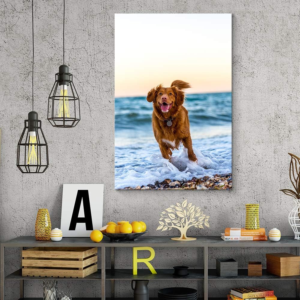 NWT Custom Canvas Prints with Your Photos for Pet/Animal, Personalized Canvas Pictures for Wall to Print Framed 48x32 inches