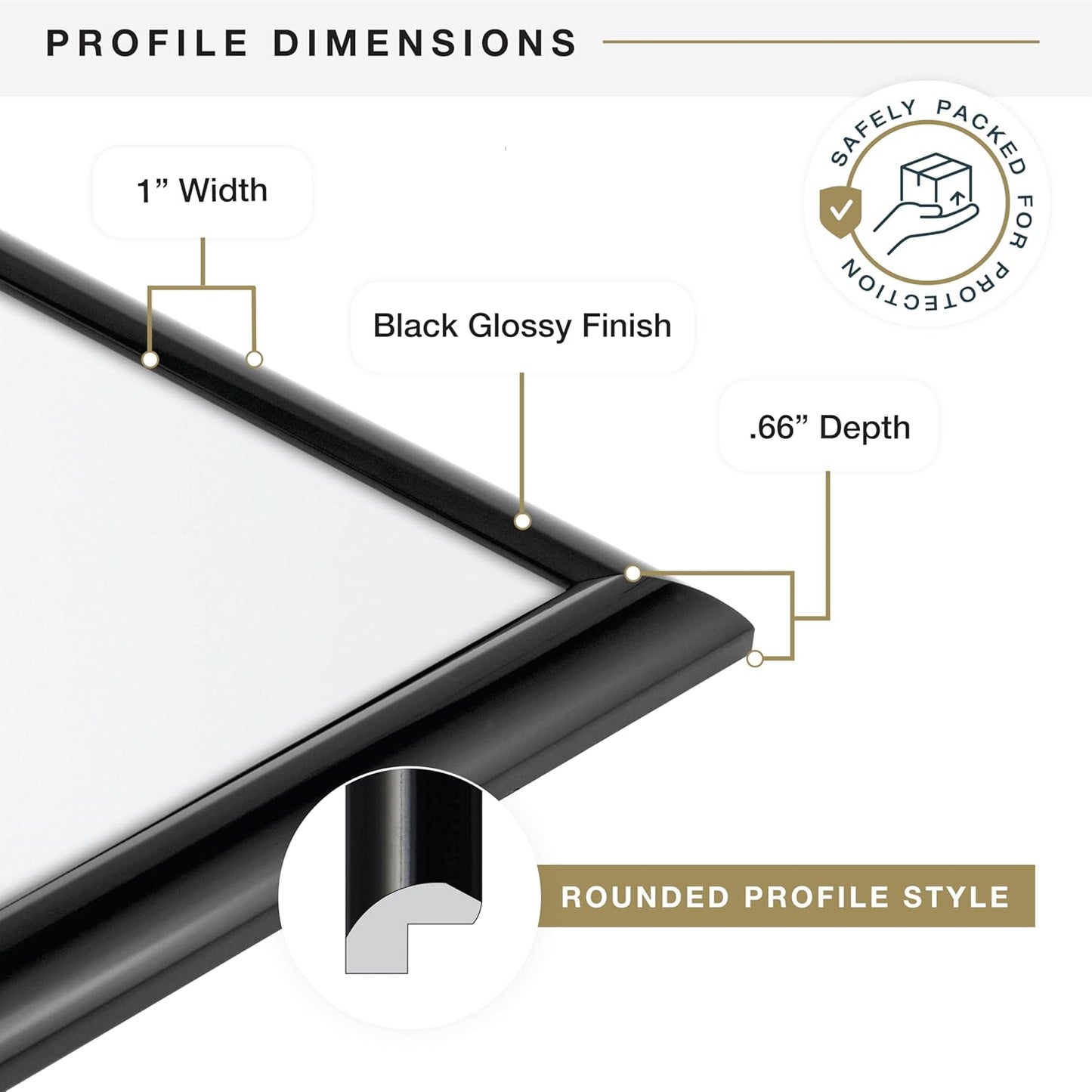MCS Trendsetter 22x28 Poster Frame Black High-Gloss, Vertical & Horizontal Wall Hanging Large Picture Frame for Photos, Posters & Art Prints (1-Pack)