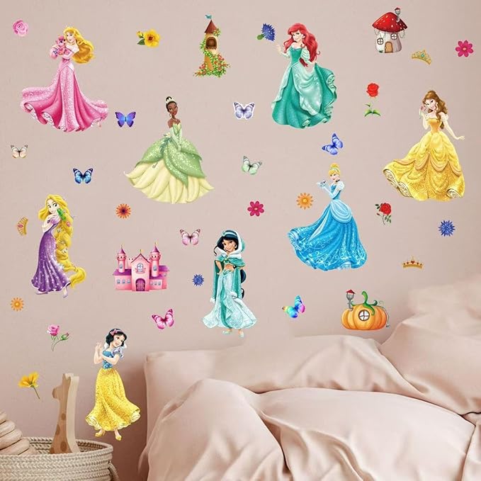 The Princess Series Wall Decals. Royal Castle Wall Stickers Suitable for Girls' Rooms, Children's Rooms, Baby Nurseries and bedrooms, which can be Use