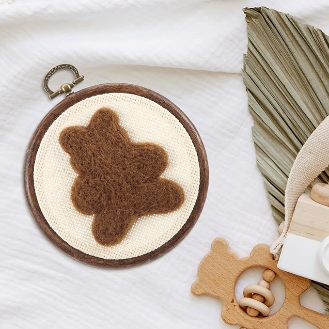Chunful Felted Bear Nursery Wall Decor Cute Wall Art Decorative Artwork for Nursery Themes Bathroom Living Room Classroom Home Decoration