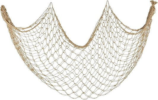 ZUEXT Caramel Decorative Fishing Net 80x40 Inch, Large Picture Fish Net, Wall Photo Hanging Fishnet for Nautical Mermaid Pirate Ocean Themed Hawaii Beach Under the Sea Party Decorations