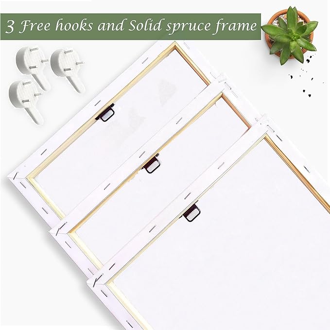AOYUSMO 3 Piece Canvas Wall Art Kitchen Wall Art Sage Green Pictures Botanical Paintings Farmhouse Artwork Eucalyptus Nature Art Prints for Dining Room 12"x16"