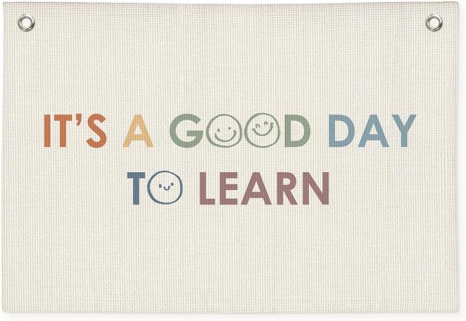 Classroom Decor Banner, Teacher Gifts, Cute Boho Neutral Classroom Must Haves Wall Decor, Inspirational Linen Canvas Banner Flag