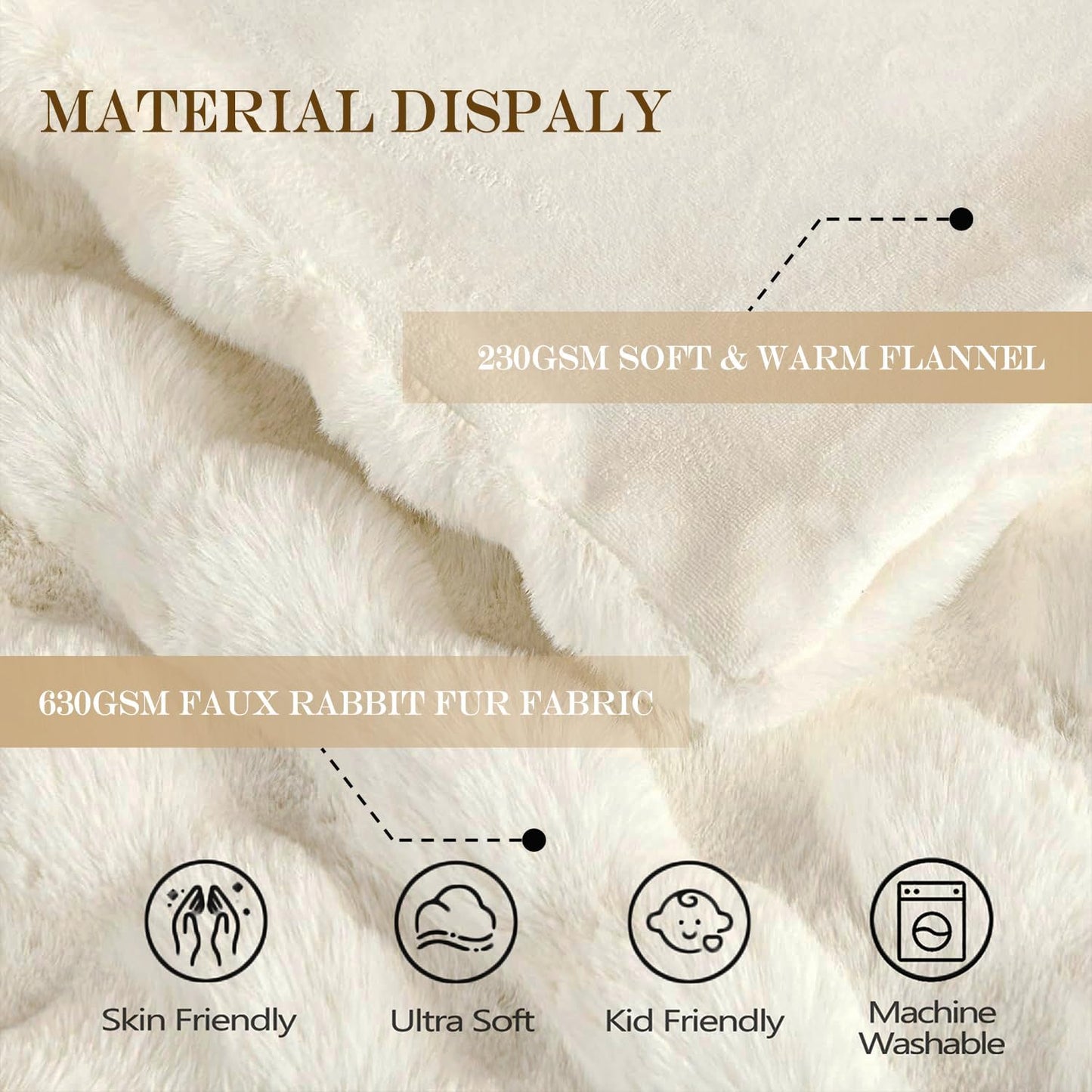 Latepis Luxury Faux Fur Throw Blanket Fuzzy for Couch Soft Thick Blanket for Bed Sofa Cute Plush Fuzzy Warm Blanket for All Seasons Ideal Gifts Luxury Throw Blanket Beige 50x60 Inch, 860gsm