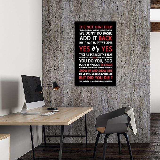 AMART SUN Mixed Quotes Fitspiration Motivational Quotes Print Canvas Wall Art • Inspirational Poster Artwork Modern Home Decor For Home,Office,Gym,Classroom Wall Decor Framed Ready to Hang