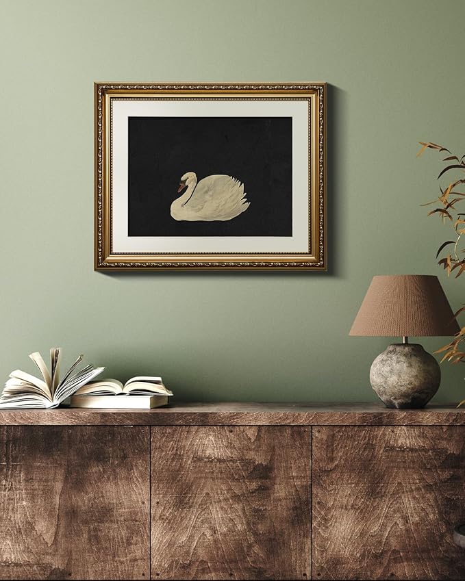 VIYYIEA Gold Framed Wall Art Canvas Print Home Decor,Black,13x16in