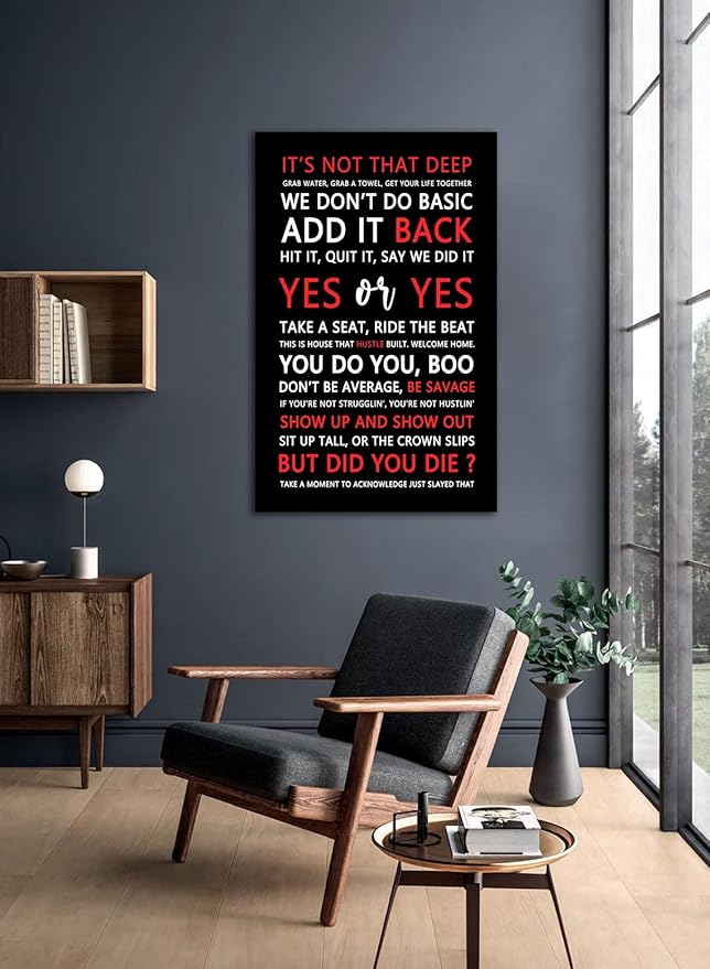 AMART SUN Mixed Quotes Fitspiration Motivational Quotes Print Canvas Wall Art • Inspirational Poster Artwork Modern Home Decor For Home,Office,Gym,Classroom Wall Decor Framed Ready to Hang