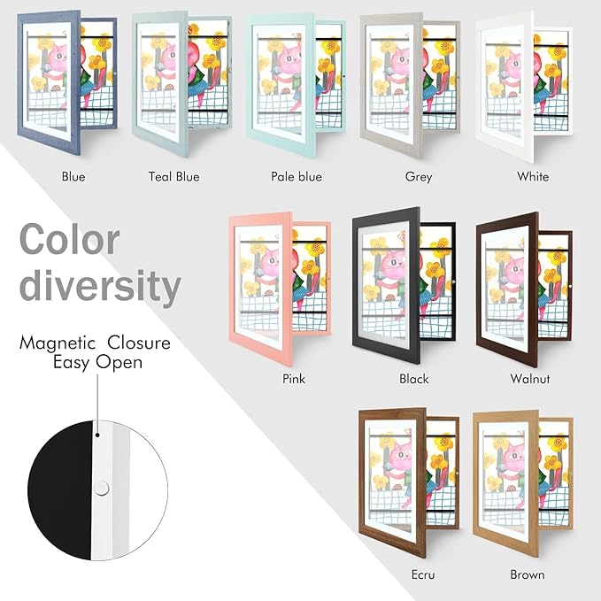 Golden State Art, 10x12.5 Kids Art Frames, Front-Opening Picture Frame Great for Kids Drawings, Artworks, Children Art Projects, Schoolwork, Home or Office (White, Set of 2)