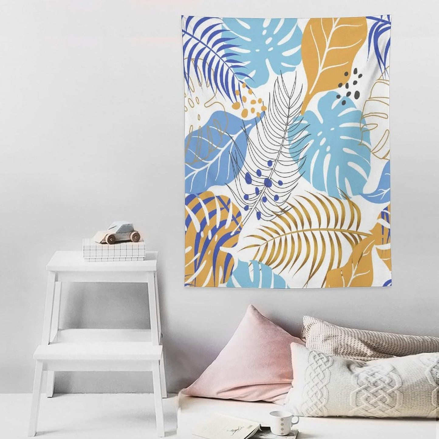 ICMOLYYENLO Tropical Palm Leaves Wall Tapestry, Wall Art for Room Decoration Beautiful Wall Hanging for Bedroom Living Room Dormitory Apartment 50x60 Inch