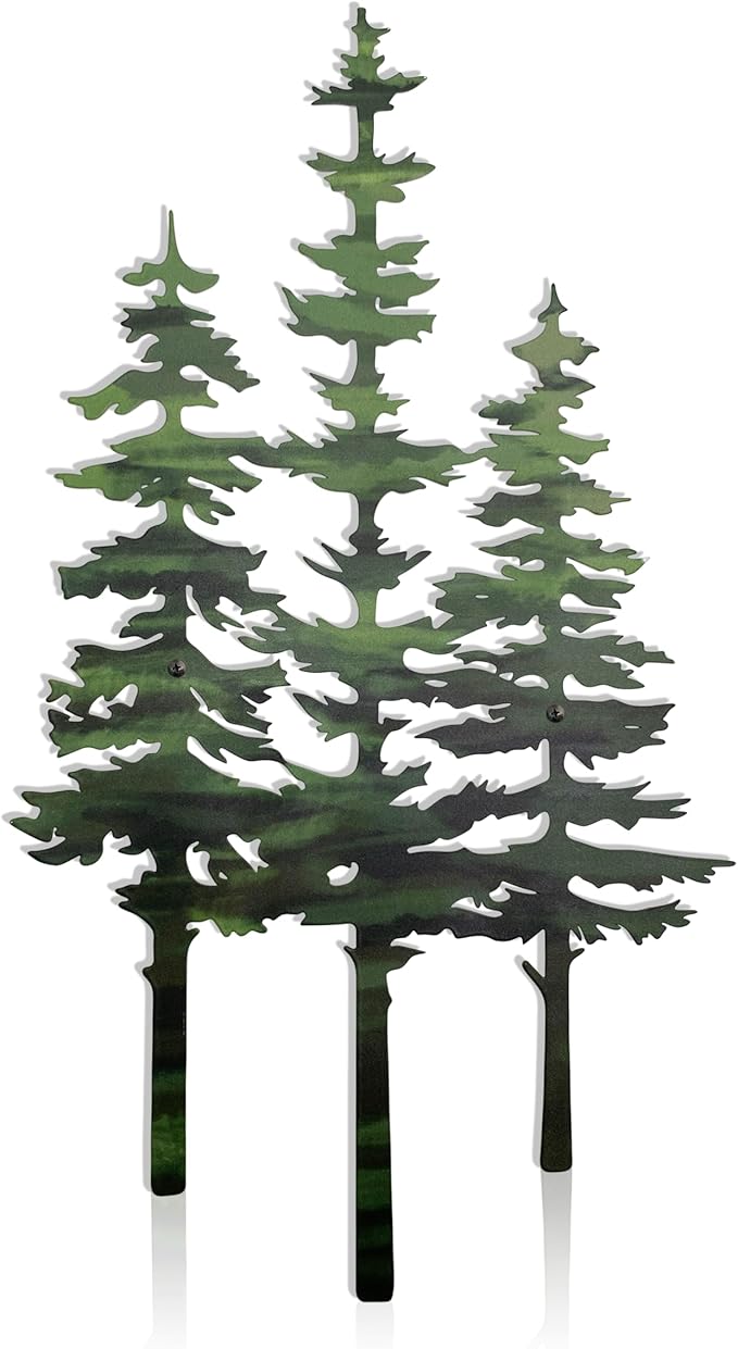 noxozoqm Metal Tree Wall Decor,Cabin & Rustic Wall Decor for Home Office Farmhouse, Indoors & Outdoors(Green)