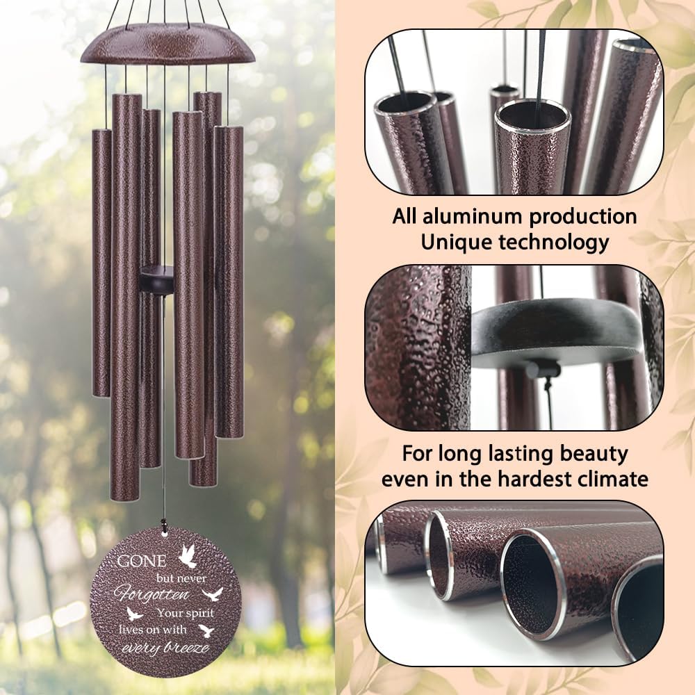 Personalized Sympathy Wind Chime, Memorial Wind Chimes in Memory of a Loved One Gift, Memorial Gifts Wind Chimes for Outside Patio Home or Garden Decor