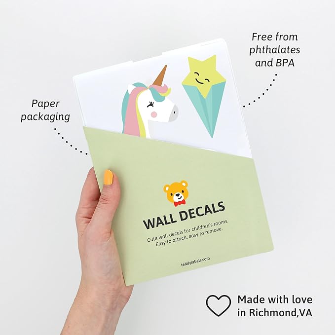 Unicorn Wall Decals - Easy-to-Apply & Removable Wall Stickers: Transform Your Toddlers Bedroom with Durable, Vibrant Peel-and-Stick Wall Decor – Stickers for Kids