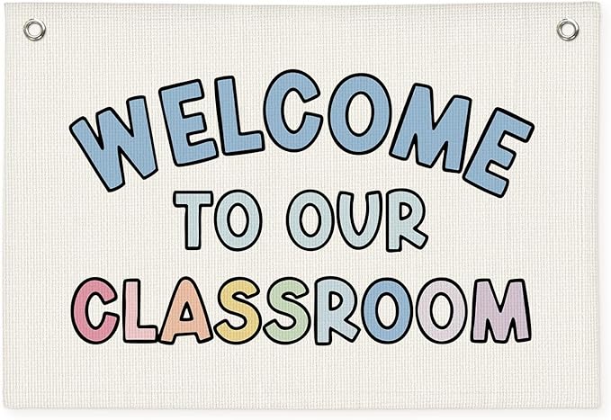 Boho Classroom Decor, Welcome Sign for Classroom-First Day of School Banner Teacher Gifts, Back To School Banner Wall Decor for Kindergarten Perschool Classroom Must Haves 20x30