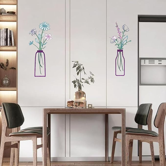 Nonforgetta 3 Pieces Metal Flowers Wall Arts - Rustic Farmhouse Decor Minimalist Flower Wall Decors for Living room Bathroom Bedroom Dining Room-Housewarming Gifts