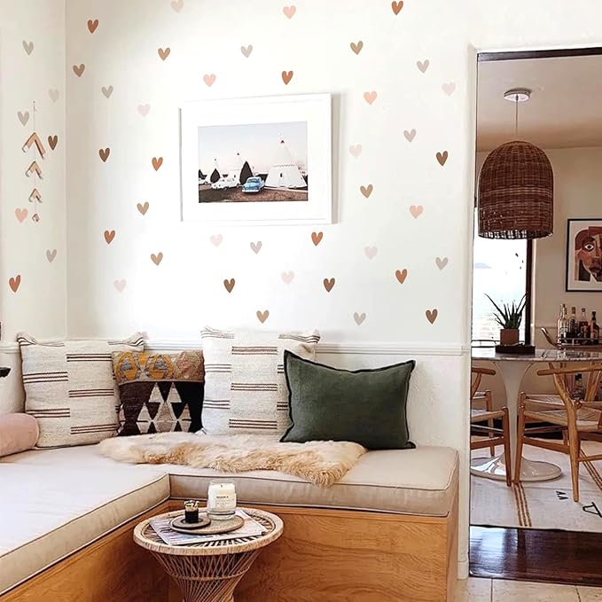 QUCHENG Nursery Wall Stickers Boho Kids Room Decor Girls Bedroom Removable Wall Decals Vinyl Murals DIY Cute Decorations 12 Sheets