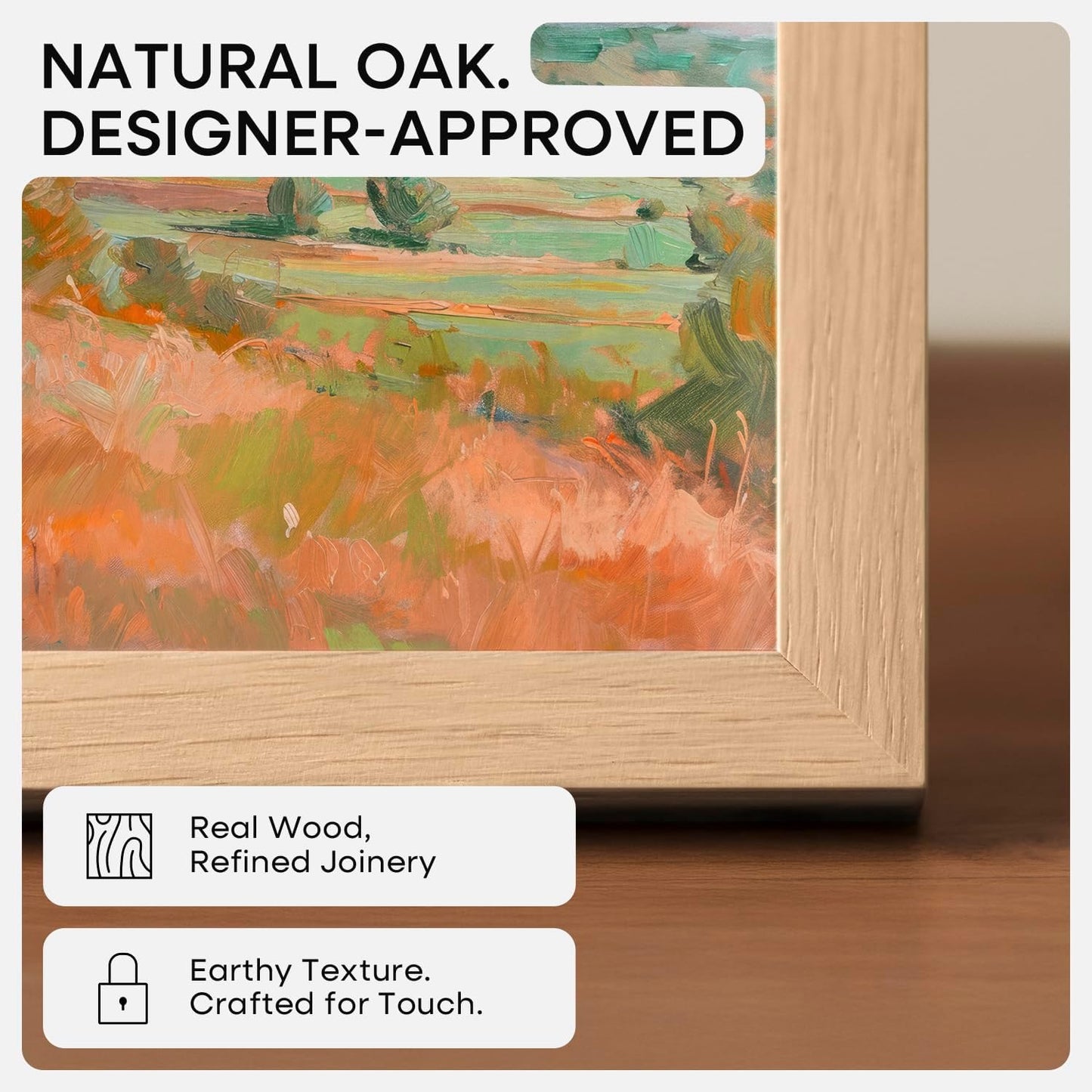 Homeforia 24x30 Picture Frame Wood, High End Natural Oak 24 x 30 Frame with Mat 18 by 24, 24x30 Light Wooden Poster Frames Matted to 18x24 Photo, 30by24 Large Frame, Tempered Glass, Wall Kit, Set of 1