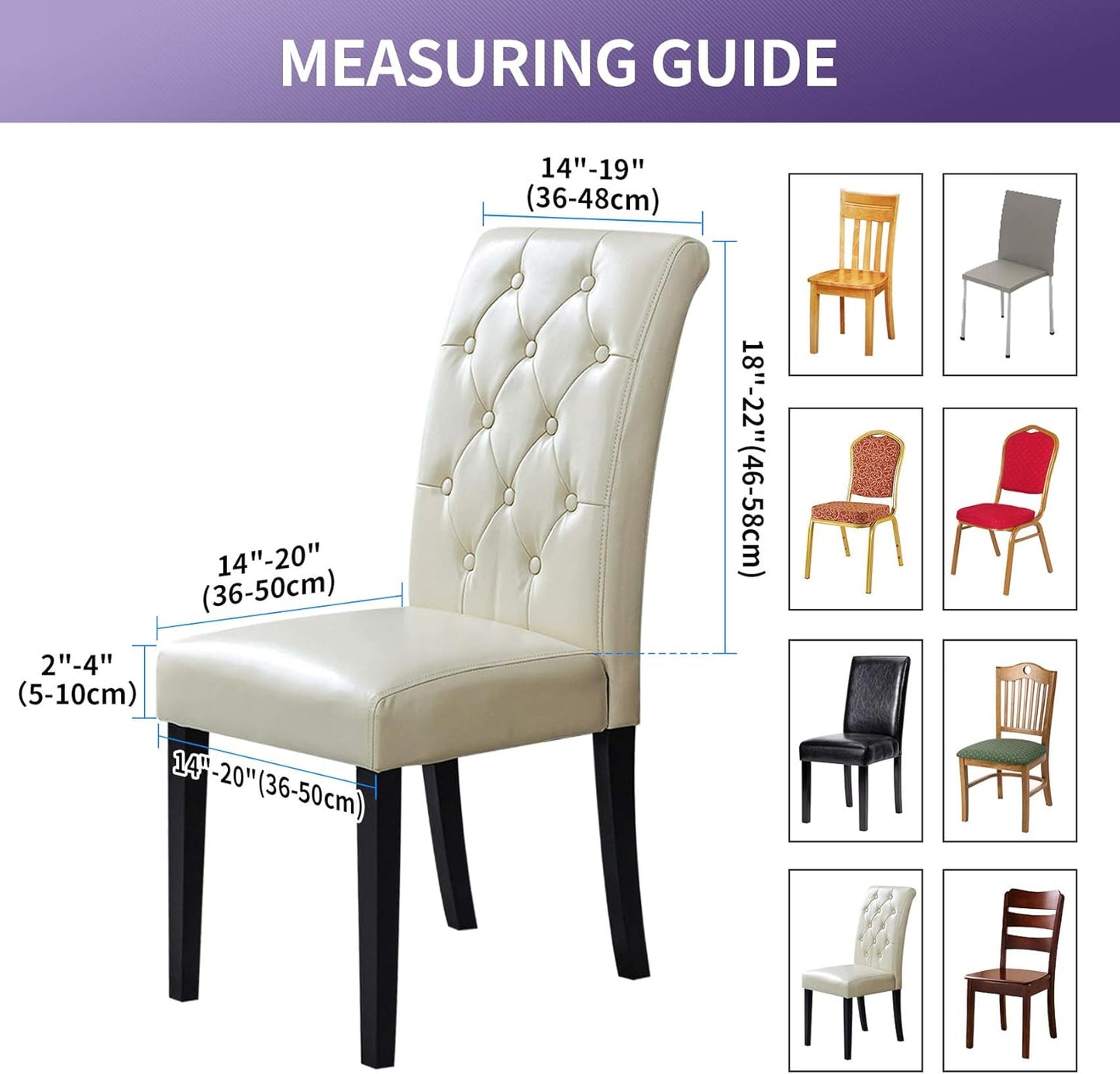 Joccun Chair Covers for Dining Room Set of 2, Dining Chair Slipcovers Stretch Dining Room Chair Covers Seat Protector,Washable Parsons Chair Cover for Home,Hotel,Banquet(Hunter,2 Pack)