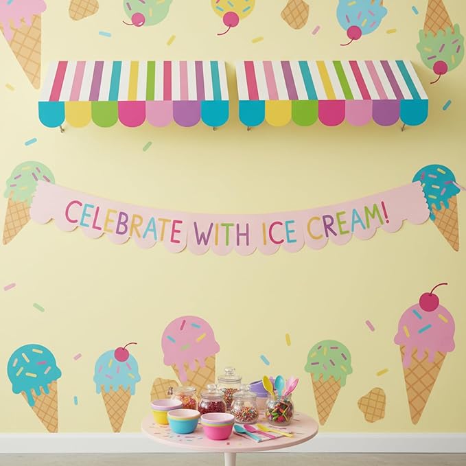 Tallew 4 Pack Circus Awning Decoration 3D Stripe Cardboard Awning Candy Color Carnival Wall Decor with Double Sided Tape for Lemonade Ice Cream Truck or Tick Car Carnival Stand Favors Supplies