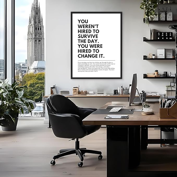 You Were Hired to Change It Motivational Wall Art Empowering Quote canvas wall decoration pictures Inspirational Poster Prints for Office Desk Classroom Home Decor Unframed