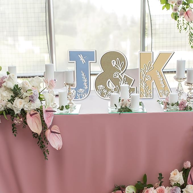Layered 12 Inch Large Wooden Letters for Wall Decor, Flowered Paintable Wooden Nursery Letters for Crafts Wood Alphabet Letter G for Birthday Boho Nursery Name Sign Wedding Home Decoration