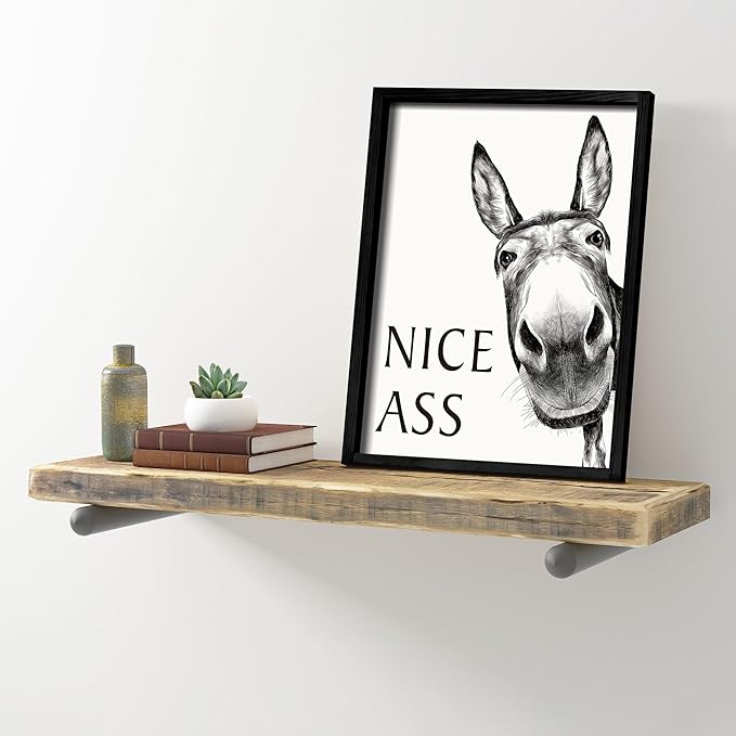 Heiple Framed Bathroom Art Bathroom Wall Decor Farmhouse Home Decor Sets Vintage Funny Wall Art Signs (Black, 12"x16")