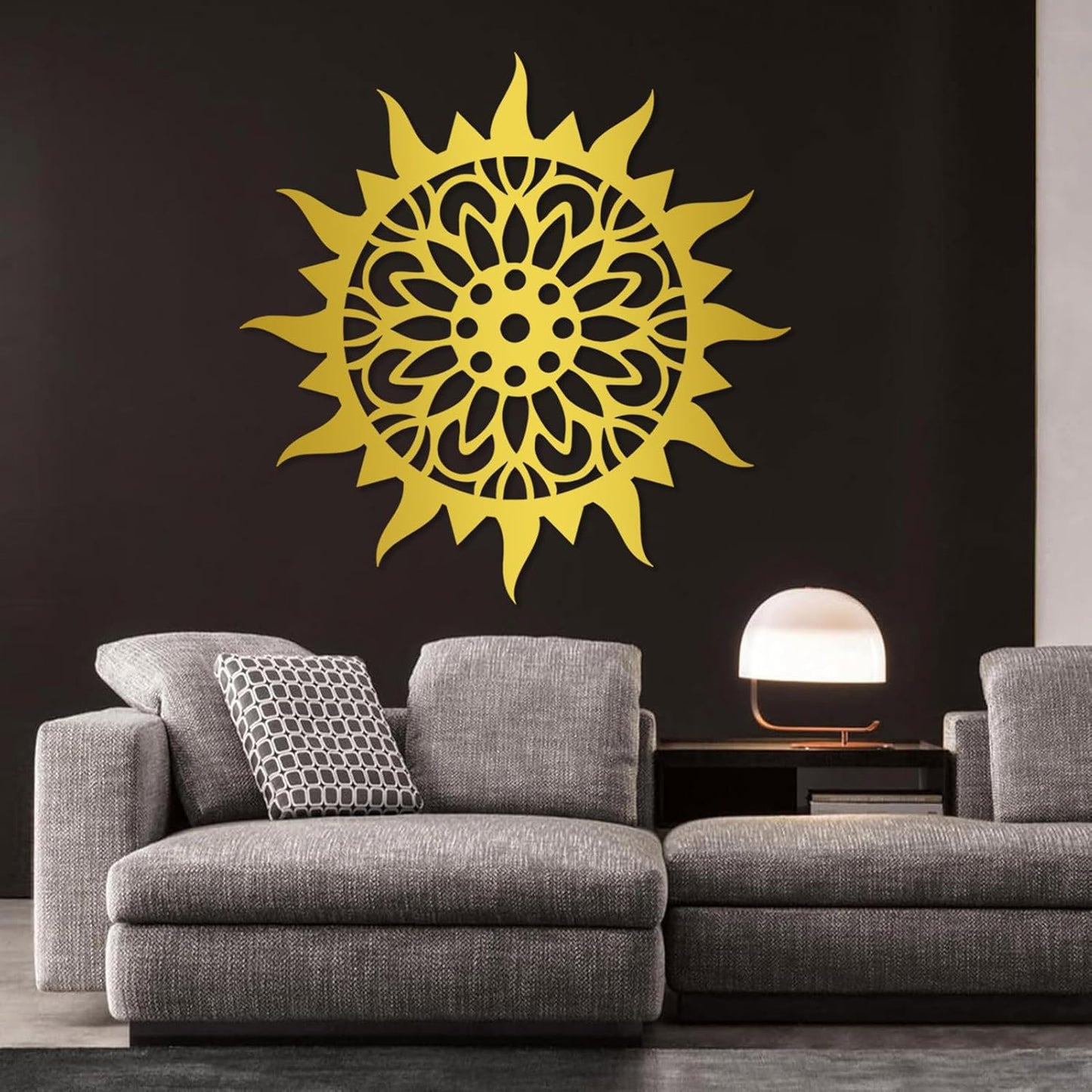 Sunburst Metal Wall Decor, Unique Sun Flower Design, Outdoor & Indoor Wall Art for Living Room, Bedroom, or Patio, Home Decor (White, 24"x24"|60x60cm)